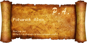 Pohanek Alex névjegykártya