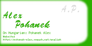alex pohanek business card